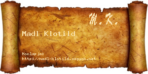 Madl Klotild névjegykártya